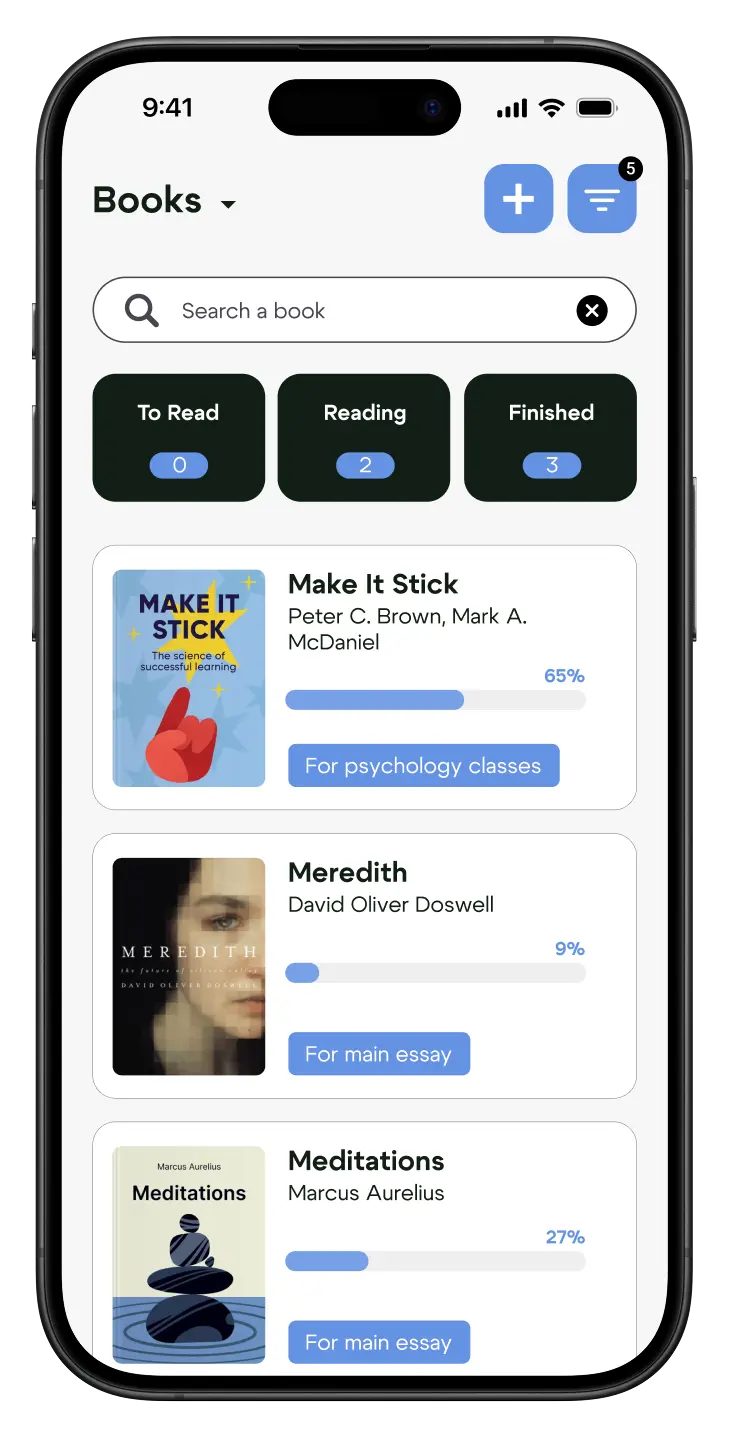 Bookish App - Home Screen